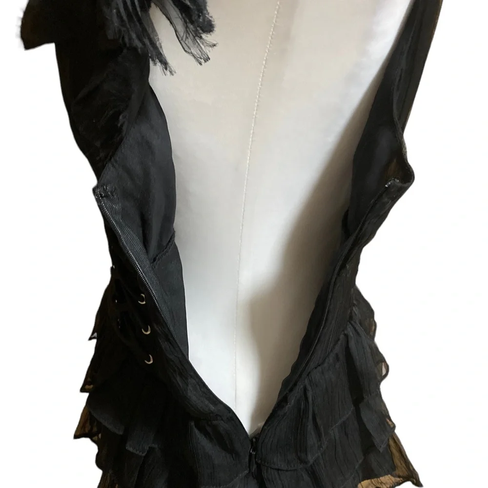 Do & Be women’s one shoulder black blouson style corset top. - Picture 5 of 14